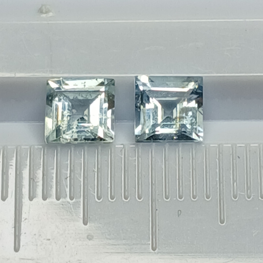 Princess Cut  Aquamarine Gemstones 5mm